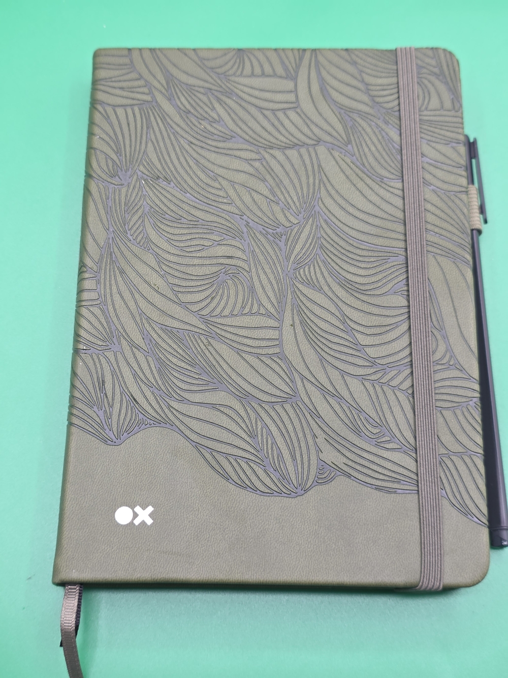 Scribbles That Matter A5 Dotcross Planner 2023 Dated Green Leaf + Pen